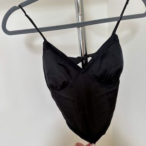 Cotton Candy LA Size Medium Open Back Handkerchief Top with Lace Trim